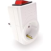 REV Steckdosenadapter, Steckdose schaltbar, Übergangsstecker, schaltbare Steckdose max.3500W, weiß