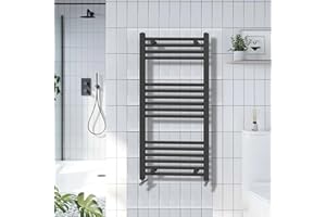 ARKO BATHROOM ARKO Towel rail radiator, Heated towel rails, Modern Central Heating Bathroom Towel Radiator, wall mounted (Black, 600x1000mm)