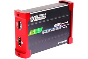 TREASLIN Capture Card 4K 60FPS,USB3.0 HD Video Capture Card Live Streaming for Xbox 360,PS4,PS5,NintendoSwitch,Wii U,camera on OBS,Twitch,YouTube,Mac,support YUY2 Zero Latency HDMI Loopout3218