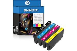 NINETEC Zestaw 4 szt. kompatybilny z Epson 405XL | Do WF-3800 WF-3820DWF WF-3825DWF WF-3830DWTF WF-4800 WF-4820DWF WF-4825DWF WF-4830DTWf WF-7835DTWf WF-784. 0DTWf WF-7310DTW WF-7830DTWf