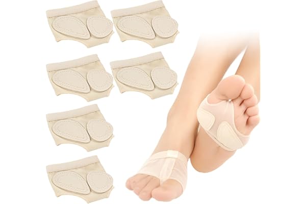 VEGCOO 3 Paires Coussinet Pied Antidérapant Strings Pied Ballet Dance Orteils Pad Danse Coussinets Avant-Pied Coussinets Métatarsiens String Pied pour Danse Coussin de Pieds(L)