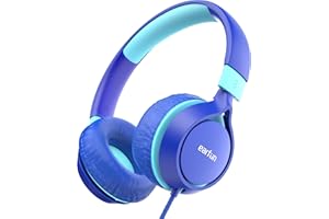 Kids Headphones Wired EarFun Foldable Over-ear Headphones for Kids, 85dB Volume Limiter, Sturdy Design, Stereo Sound, Super Light, Adjustable Headband, Children Headphone for School/Travel/Phone, Blue