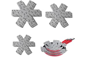 ZFLYXIAOHUA 9Pcs proteggi Pentole e Salvapadelle,Proteggi pentole,Separatori pentole,Divisori Perfetti per Pentole,proteggerne le superfici per evitare graffi,3 Diverse Dimensioni (26/36/38Cm)