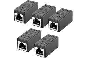 FONGKE Accoppiatore RJ45, connettore RJ45 Cat7 Cat6 Cat5e per cavo di rete ethernet, da femmina a femmina (confezione da 5)