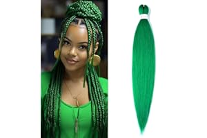‎SHOWJARLLY ShowJarlly Braids Extensions Pre-Stretched Braiding Haar Grün 30 Zoll 1Pack/Lot Braid Extensions Kunsthaar Zum Einflechten Professionelle Weiche Synthetische Jumbo Braids Haar (30 Zoll,Green#)