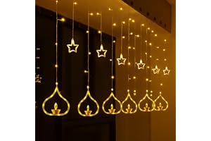 One94Store Deep Diya Curtain Decorative LED String Lights – 3 Meter Warm White P