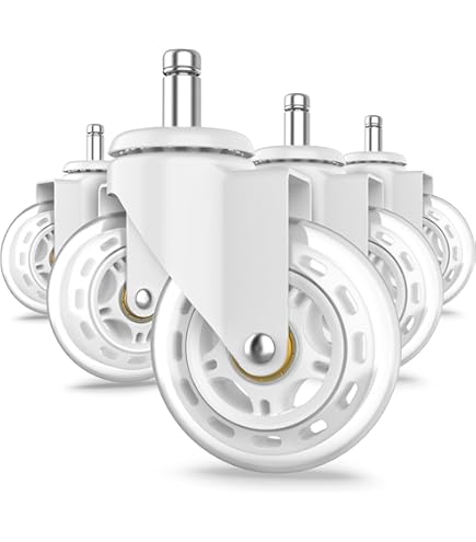 Set 5 Rotelle Per Sedia Ufficio Topstar - Per Pavimenti Duri, Diametro 50mm, Bianco/Grigio - Foto 4