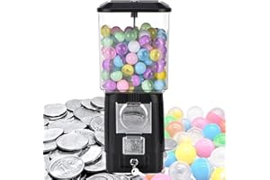 STWBHW Candy Vending Machines,Coin Operated Bubble Gum Machine,200 Empty Balls, 100 Stainless Steel Tokens,Coin Operated Gumball Bank for Toy Capsules Bouncy Balls Candy,for Game Stores(Black)
