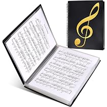 Classeur Partitions A4 - 6 Pochettes - Organisation Chorale, Musique, Photos - PVC Durable - 10