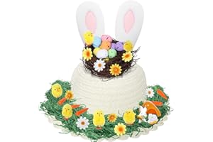 Crusward Cappello Pasquale Bambino, Set Cappello Pasquale Bambini con Kit Fai da Te Cappello Pasqua per Regali Pasquali, Decorazioni Pasquali, Attività Fai da Te