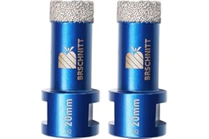 Wiertło diamentowe 20mm, BRSCHNITT 1 szt. M14 lutowane próżniowo diamentowe wiertło rdzeniowe Otwornica do płytek kamionkowych kamionkowych Ceramiczne marmurowe wiercenie granitowe, odpowiednie do szlifierek kątowych