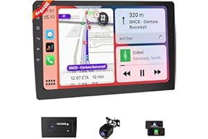 Haudio 9 Pulgadas Coche Radio,Coche Pantalla 2 DIN con Apple Carplay Inalámbrico & Android Auto, Cámara Marcha Atrás HD, Navegación GPS, Mirror Link, Radio SWC/Am/FM Adecuada Mayoría Coches 4+64 GB