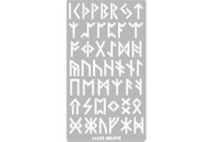 ‎ALEKS MELNYK Aleks Melnyk No.35 Elder Futhark Runen, Brandmalkolben Schablonen Vikings, Stencil Metall, Runen Orakel, Vorlagen für Painting, Klein Buchstaben, Alphabet, 1 Stück, Pyrography, Gravur Schablonen