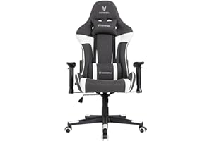 Oversteel - ULTIMET Silla Gaming Profesional Tela Transpirable, Reposabrazos 2D, Ajustable en Altura, Respaldo Reclinable 180º, Pistón Gas Clase 3, Hasta 120Kg, Color Negro/Blanco