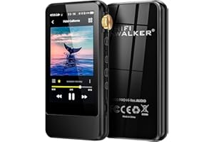 HIFI WALKER H20 Pro Reproductor MP3 Hi-Res Bluetooth 5.1 de Doble vía, Reproductor de Audio Digital portátil con Pantalla táctil de 3.2 Pulgadas, DAC DSD sin pérdidas, Salida de 3.5mm y 4.4mm