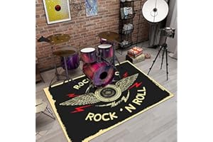 Guoyoocc Alfombra para batería,Alfombra de Tambor,Tapete insonorizado,Alfombras Acusticas,Alfombras Rectangulares Alfombras de Sala de Estar,para batería electrónica y batería de Jazz