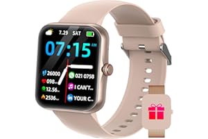 JUBUNRER Smartwatch Donna Uomo Smart Watch con 1.83" Touch Chiamate Cardiofrequenzimetro Monitoraggio del Sonno Contapassi Calorie Orologio Smartwatch Impermeabile IP68 per IOS Android [2 Cinturini]