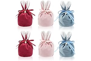 Bekecidi Sacchetti Coniglietto Pasquale 6 Pezzi - Sacchetti Regalo Pasqua Cestini Coniglietto Pasquale Sacchetto Confezionamento Coniglietto Orecchie Coniglietto Sacchetti Regalo (3 Colori)