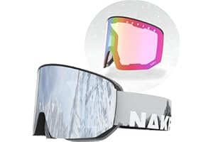 NAKED Optics NOVA Skibrille Männer, Ski Brille Frauen, Snowboardbrille, Ski-Brille schlechtes Wetter, Schibrille mit optionalen Wechselgläsern, Skiing Goggles