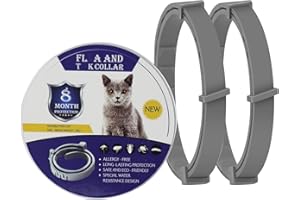 ROAMROVER 2er-Pack Katze, zur Vorbeugung von Infektionen,Verstellbar und Wasserdicht, Enthält Natürliche ätherische Öle, für Katzen über 7 Wochen, Schutz für 16 Monate
