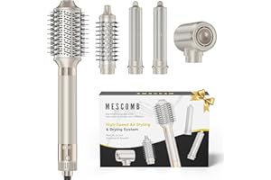 ‎MESCOMB MESCOMB 5 in 1 Airstyler & Hairstyler Set – Ionen Föhn, Auto Lockenstab & Volumenbürste – Schnelltrocknend，Styling für Locken, Volumen & Glätten ohne Hitzeschäden | Leicht & Ideal für Zuhause