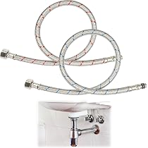 Prolunga Rubinetto Acciaio Set 2 Tubi Flessibili Rubinetto 80cm - G3/8 X M10, Acciaio Inossidabile Per Cucina E Bagno Sostituzione Tubo Rubinetto Anti Perdita - 12