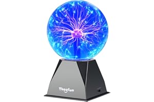 ‎THEEFUN Theefun 6 Zoll Plasmakugel, Magische Plasma Kugel Zauberkugel Berührung & Sound Aktivierte Leuchtlampe Pädagogisches Physik Plasmalampe für Weihnachten Geschenk, Partys, Dekorationen (Blau)