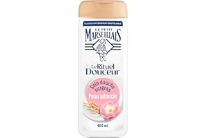 Le Petit Marseillais - Soin Douche Surgras Parfum Lait d’Avoine & Rose - Le Rituel Douceur (flacon de 400ml) - Crème de Douche nutrition intense