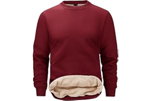 Tansozer Hommes Sweatshirts Doublés Hiver Polaire Pulls Chauds Manches Longues