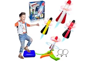 TODARRUN Fun Catapult Rocket Toys Boys Toys Age 3-12 Girls Gift Rocket Kids Outdoor Toy, Foam Rocket Launcher For Kids Age 3 4 5 6 7 8+