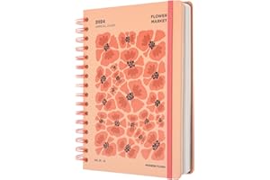 Kokonote: Daily Planner 2024 Flower Market, Agenda Giornaliera 2024 12 mesi, Gennaio-Dicembre 2024, Agenda Kokonote Muse A5, 14,8 x 21 cm, ideale come Agenda Planner 2024 A5 giornaliera