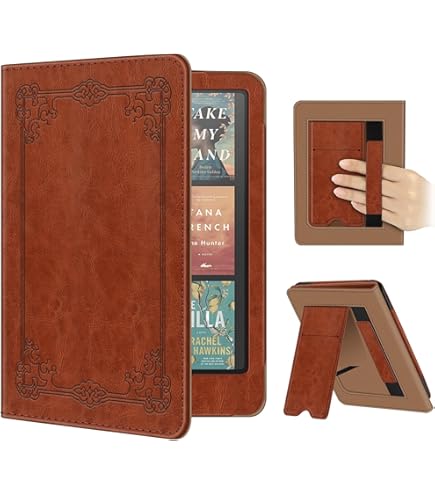 TORRO Hoesje compatibel met Kindle Paperwhite/Paperwhite Signature Edition (6,8-11e Generatie – Uitgave 2021) – Lederen Case compatibel met Kindle Paperwhite met Wake/Sleep Functie - Zwart