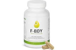 ‎VIHADO Vihado F-BDY Appetitzügler Kapseln – natürlich Abnehmen mit Konjakwurzel – mit anerkanntem Wirkstoff Glucomannan – vegan, ohne Zusatzstoffe, hochdosiert – 180 Kapseln