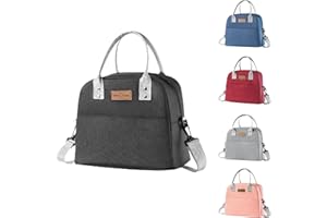 BRYN Borsa Termica Porta Pranzo, 7.9L Borsa Frigo Piccola Pranzo Ufficio, Borsa Pranzo per Lavoro, Scuola, Viaggio, Campeggio, Picnic, Mare（Nero）