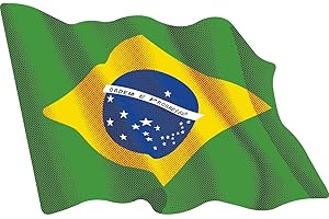 Artimagen Adesivo Bandiera Ondeante Brasile Verde 65x50 mm. Vinile, Metallo