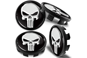 Biomar Labs 4 x 68mm Wheel Centre Alloy Hub Center Caps Hubcaps Compatible with 36136783536 Black Skull CB 35
