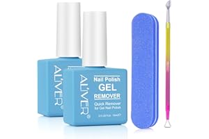 IFUDOIT Solvente per Smalto 2 pacchi con lima e Spingi Cuticole, Remover Semipermanente Gel, Rimuove Facilmente e Rapidamente lo in 3-5 Minuti,Non fa Male alle Unghie