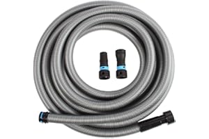 Cen-Tec Systems Quick Click Tubo per aspirapolvere casa e negozio con set di adattatori per utensili elettrici in due pezzi per aspirazione della polvere (9 m)
