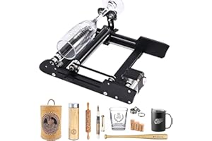 Yofuly Laser-Rotationswalze, Lasergravierer, Y-Achsen-Laser-Rotationsaufsatz für 360°-Gravur zylindrischer Objekte, Rollenschieber-Einstellung für die meisten CNC-Fräser und Lasergravurmaschinen