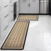 CANWAY Kitchen Mat White Dot Design – Set of 2 (40×60 & 120×40 CM) Super Absorbent, Non-Skid, Waterproof & Easy Wash Floor Ma