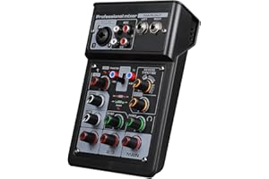 summina 3 Channel Audio Mixer BT Digital Stereo Sound Board Console System DSP Scene Effect with Track Record Soundcard OTG Function XLR RCA Input for DJ Studio Live Streaming