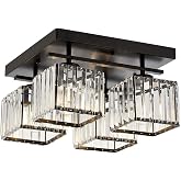 Avonni AV-60230-4BSY Black Painted Modern Chandelier E27 Metal Crystal 40x40cm