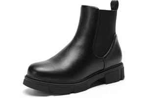 DREAM PAIRS Bottes Femme Chelsea Confortables Chaudes Antidérapantes Bottines à Enfiler pour Automne Hiver Polyvalentes au Quotidien