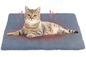 ANWA Self Heating Cat Pad - 61x46cm Machine Washable, Heated Cat Bed & Heating Mat, Non-Slip Thermal Pet Pad for Indoor/Outdoor Cats
