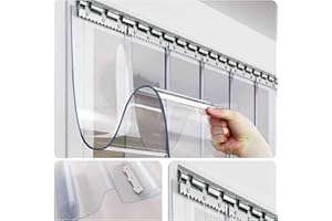 SYFXZZDS Cortinas Exterior Puerta de Tiras Anti-rasguños Cortina de láminas de PVC, Comercial Industrial Cortina PVC Transparente para Congelador Depósito Puertas(75x200cm/29.53x78.74in)