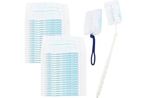 TNEDFOD 40 Pezzi Ricariche per Spolverino Duster, compatibili per Swiffer Duster Ricariche Piumini Catturapolvere, Kit per Spolverare Elettrostatico con 2 Maniglie, Spolverini Usa e Getta