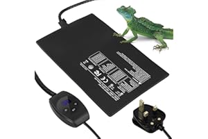 UPROZIL 8x12inch Reptile Heat Mat with Digital Thermostat,23W Terrarium Heat Mat with IPX7 Waterproof for Gecko/Bearded Dragon/Snake/Lizard/Hermit Crab/Frog/Spider/Insect Breeding/Plant Box,Habistat Heat Mat