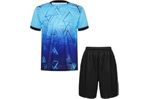 TSSOE Ensemble Vêtements Football Enfant Garçon Manches Courtes Maillot de Foot France Shorty Sport Survêtement 5-14 Ans