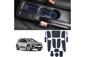 Coleya Tapis Anti-dérapants Compatible avec Dacia Sandero 3 Sandero Stepway 3 2021-2024, Dacia Sandero Tapis en Caoutchouc pour Accoudoir, Console Centrale, Porte-Gobelet, Rainure de Porte (Bleu)