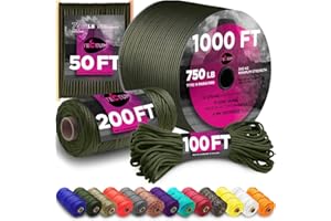 TECEUM Paracord Type IV 750 lb Army Green – 30 m – 4mm – 100% Nylon Strong Tactical MIL–SPEC Parachute Cord – Survival Rope Emergency 11 Strands Core EDC Camping Hiking Military Gear (100ft) 010a